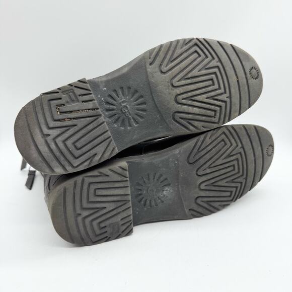 UGG Daney Lace Up Shearling Sheepskin Suede High Top Combat Boots Grey Size 8.5 - Picture 9 of 13